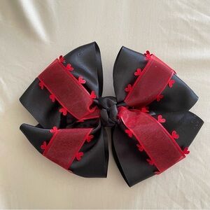Elegant Black and Red Hair Bow